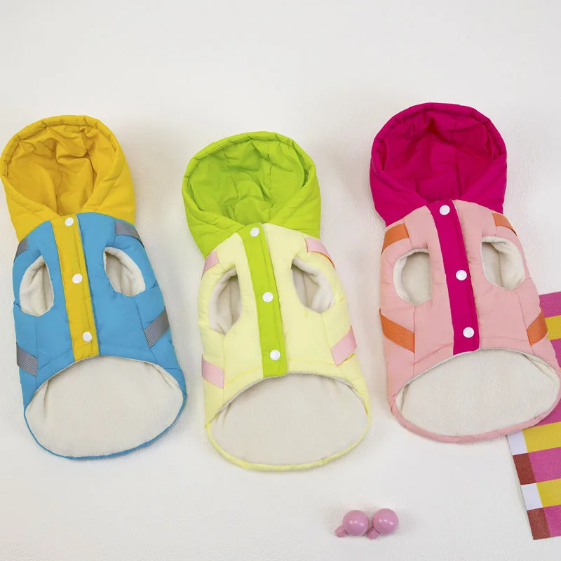 Ropa para perros, disfraz sin mangas de invierno, chaleco con capucha, chaqueta de plumón para perros pequeños, traje de Corgi, ropa, abrigo con arnés para cachorros XL - imagen 2