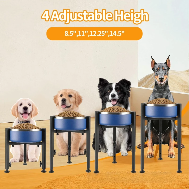 Soporte de Metal para cuencos para perros y gatos, soporte para cuencos para gatos, ancho ajustable, altura, protege la columna Cervical, cuencos, estante, suministros de productos para mascotas