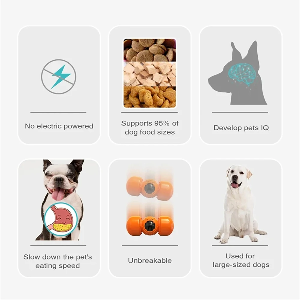 Juguete de alimentador lento para perros grandes, dispensador de comida con fugas ajustable, Bola de polea, Wag Wobble, Chewer, chirriante, Indestructible, suministros - imagen 3