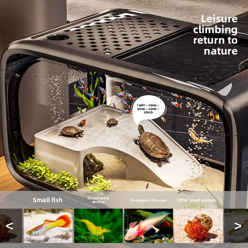 Hogar, sala de estar, pecera ornamental, filtración de paisaje ecológico, acuarios de generación de oxígeno, tanque de alimentación multifuncional - imagen 5