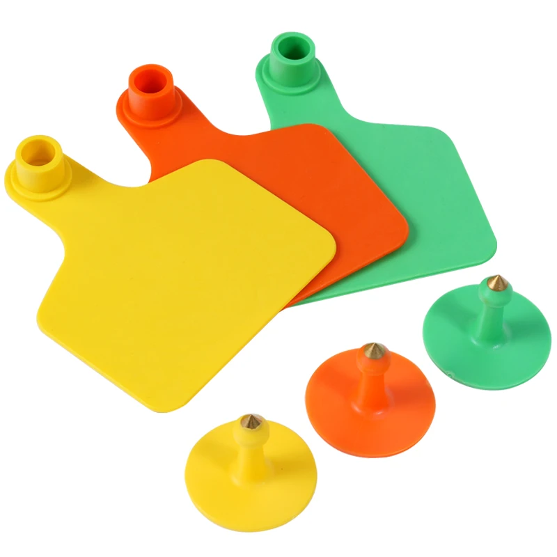 Paquete de 100 etiquetas para oreja de identificación de animales, sin palabra, etiqueta para oreja de becerro, aplicable a cerdos, ganado, ovejas, herramientas de alimentación de animales de granja, 75mm x 60mm - imagen 3