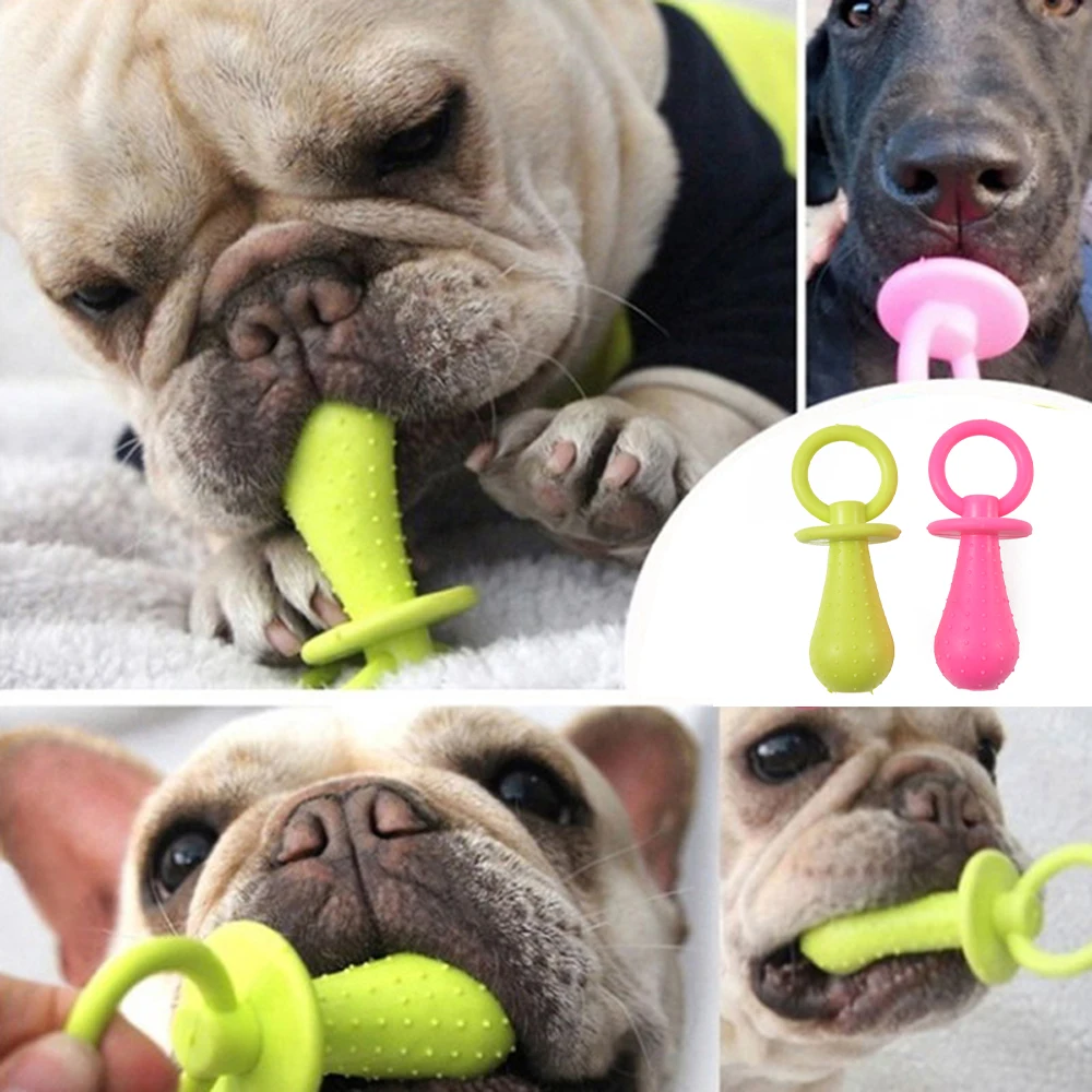 Juguetes de goma para perros pequeños, resistencia a las mordeduras, Limpieza de dientes, juguetes de entrenamiento para masticar, suministros para mascotas, Color aleatorio, 1 unidad - imagen 2