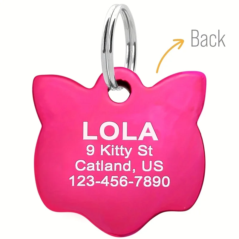 Placa de identificación personalizada para gatos y perros con teléfono - imagen 2