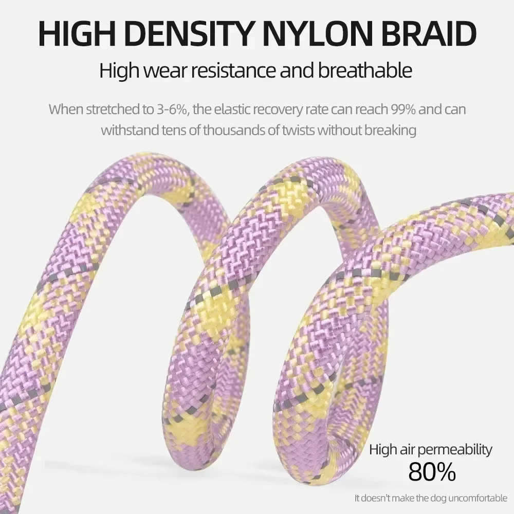 Correas antideslizantes antirotura para galgo, correa Whipbit de plomo deslizante de 150cm, correa ajustable para entrenamiento de mascotas, correa antideslizante de cuerda de nailon fuerte - imagen 4