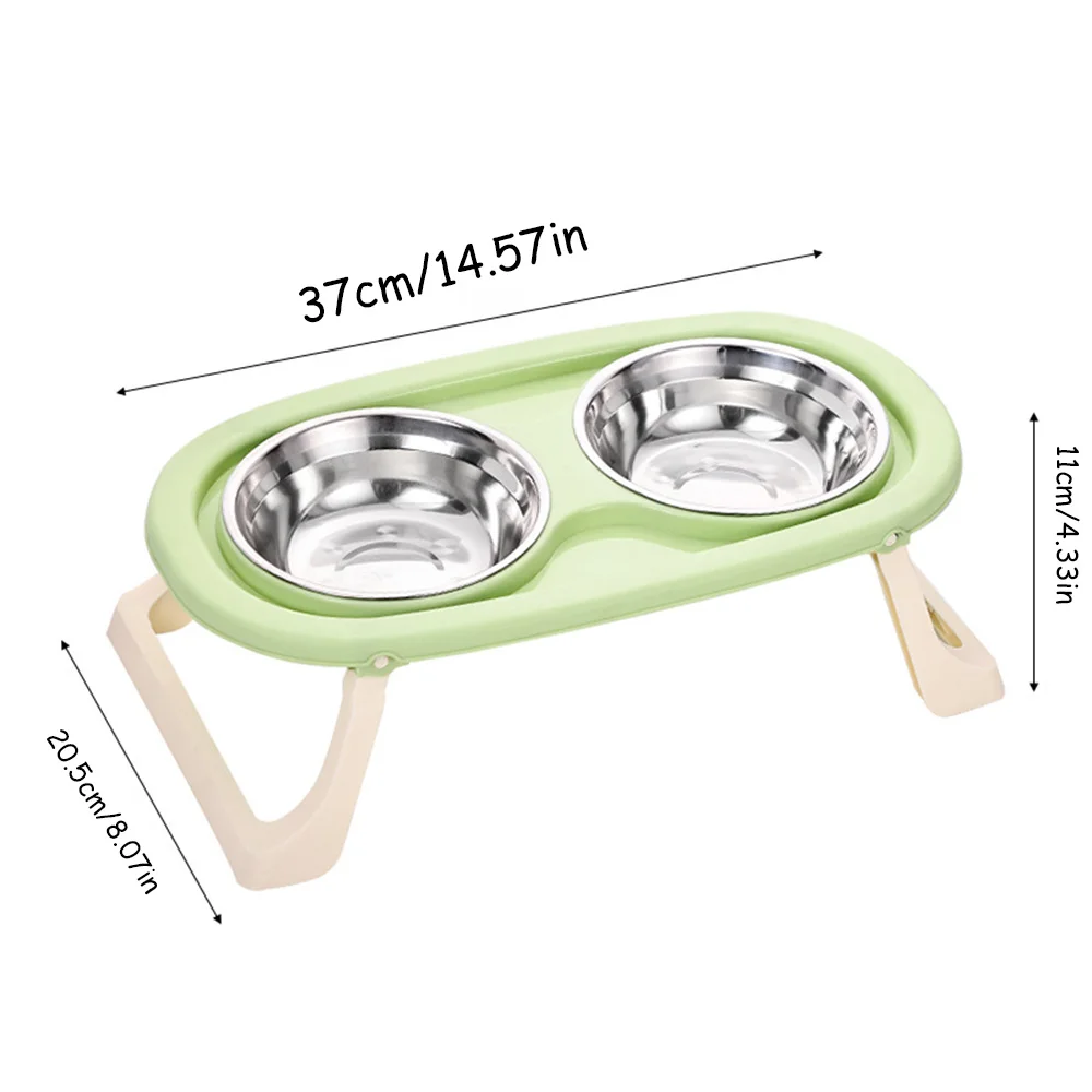 Cuenco doble para mascotas: diseño plegable elevado para gatos y perros, antiderrames, gran capacidad, cuenco de comida para gatos, plato de alimentación para perros - imagen 5