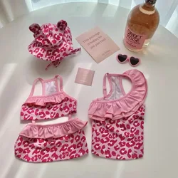 Traje de baño rosa leopardo para perros pequeños – Chaleco y bikini