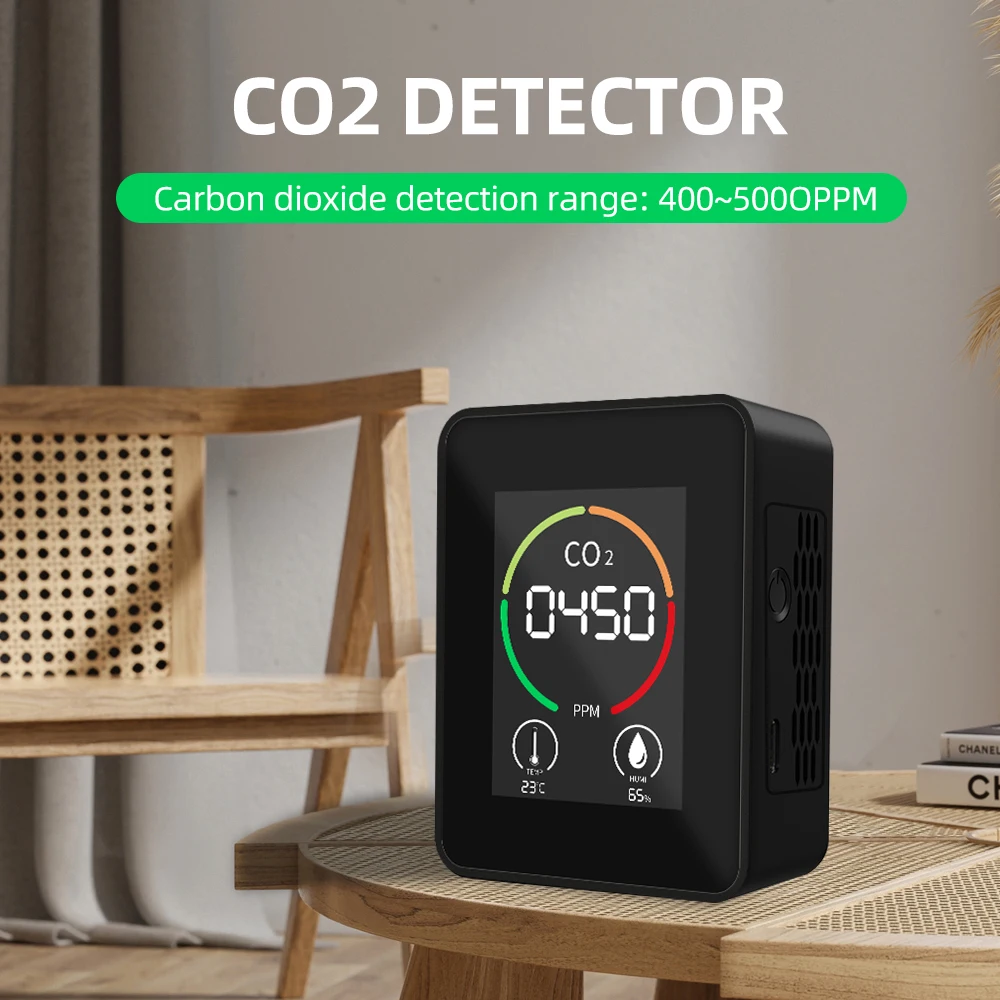 Probador Digital de calidad del aire LCD, Detector de CO2, Detector de dióxido de carbono, Monitor de temperatura, humedad y Gas para almacén de invernadero - imagen 2