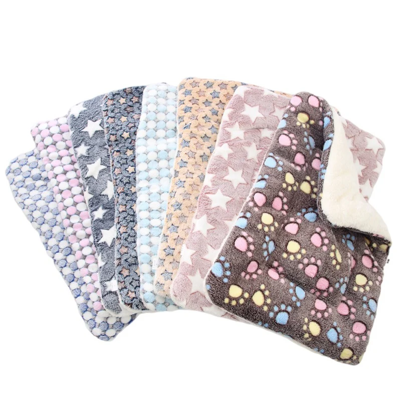 Almohadilla de franela suave para mascotas, cama gruesa de 2 capas para perros y gatos pequeños y grandes, colchón cálido para dormir, accesorios para perros - imagen 2