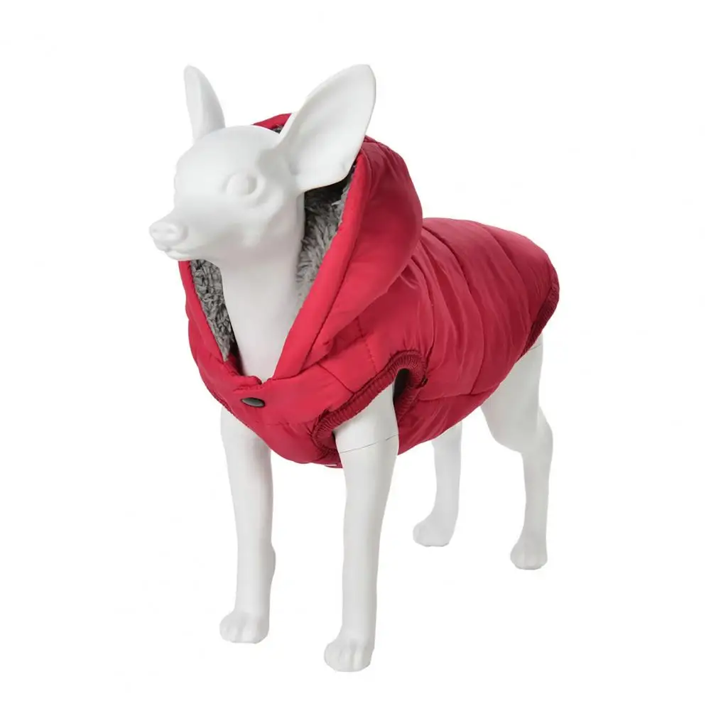 Sudadera térmica con capucha para perros, chaqueta con forro polar para perros con capucha y cierre de botón, abrigo cálido de invierno para cachorros pequeños y medianos - imagen 2
