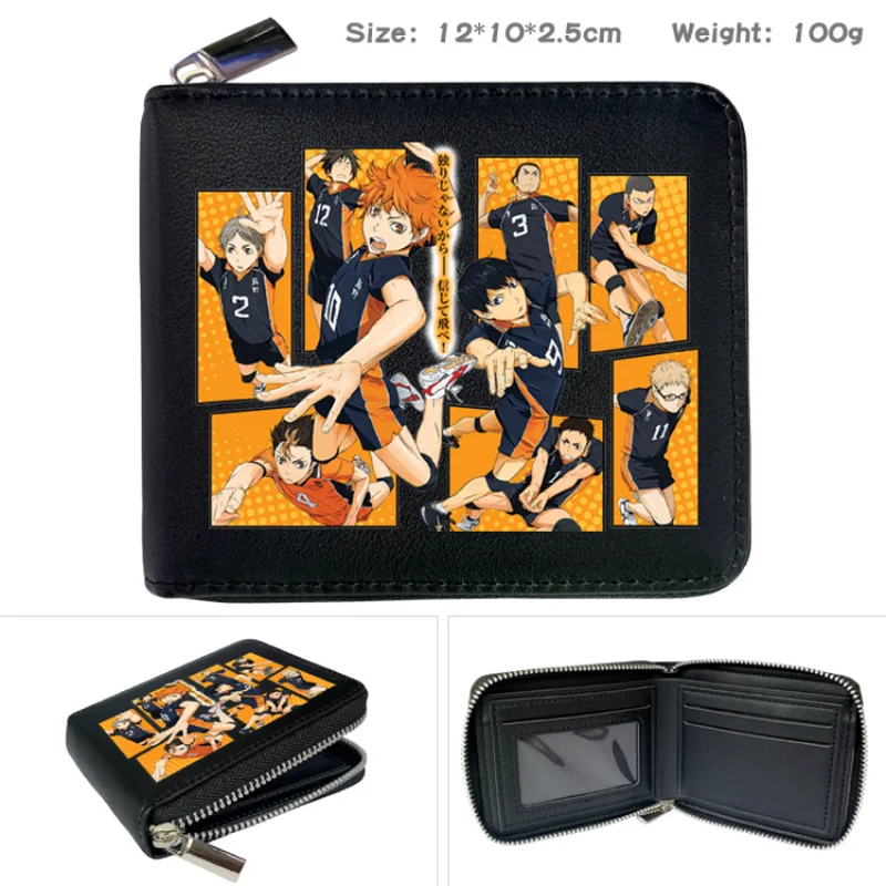 Monedero Hinata Shoyo Haikyuu - Cartera de cuero con cremallera