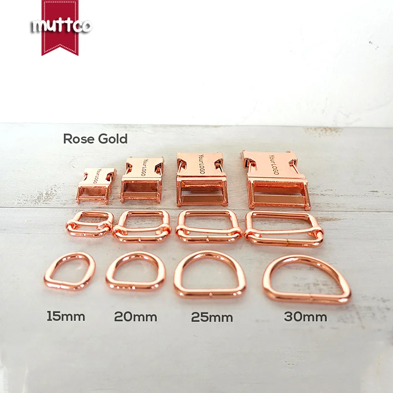 10 unids/lote (hebilla de metal + hebilla de ajuste + anillo D) accesorio diy 4 colores, ofrecemos grabado láser logotipo personalizado - imagen 3