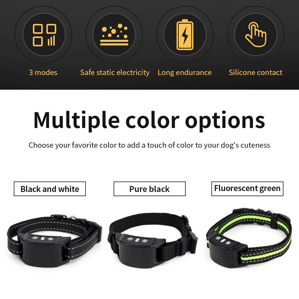 Dispositivo automático de parada de ladridos para perros, Collar eléctrico de entrenamiento para mascotas, valla ultrasónica ajustable, vibración de choque, entrenador para perros - imagen 4