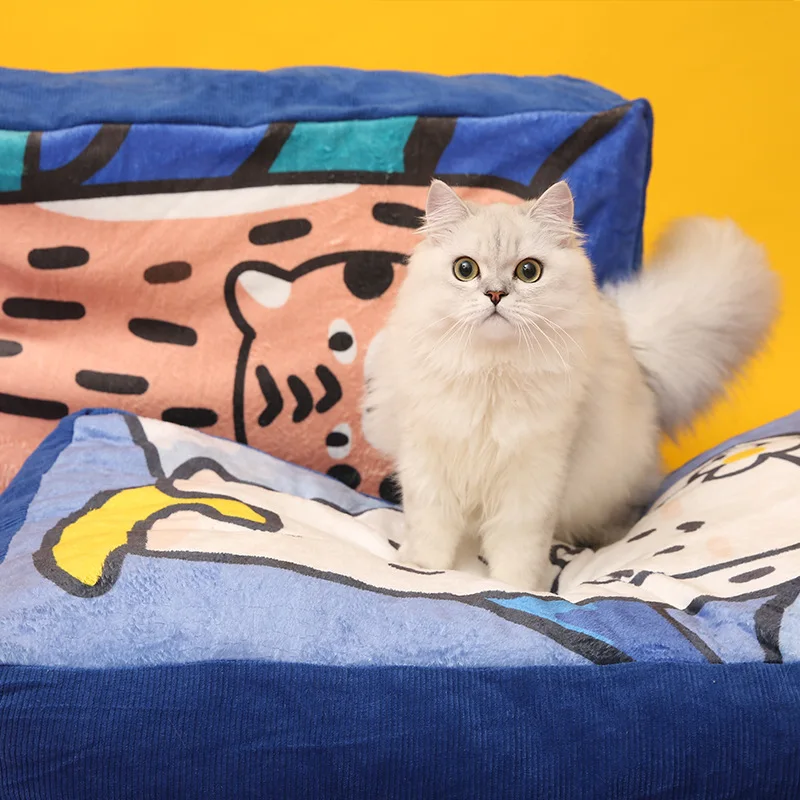 Estera de sofá para mascotas, suave, cómoda, bonita, desmontable, productos para mascotas, cojín, cama para perros y gatos, accesorios para dormir para sofá de animales - imagen 3