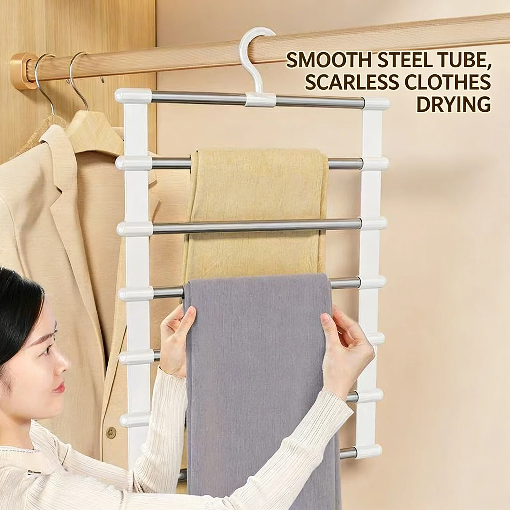 Estante multifuncional para pantalones con escalera nube en el hogar - imagen 5