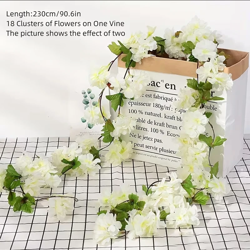 Guirnalda artificial de enredadera con flores para gatos y perros - imagen 3