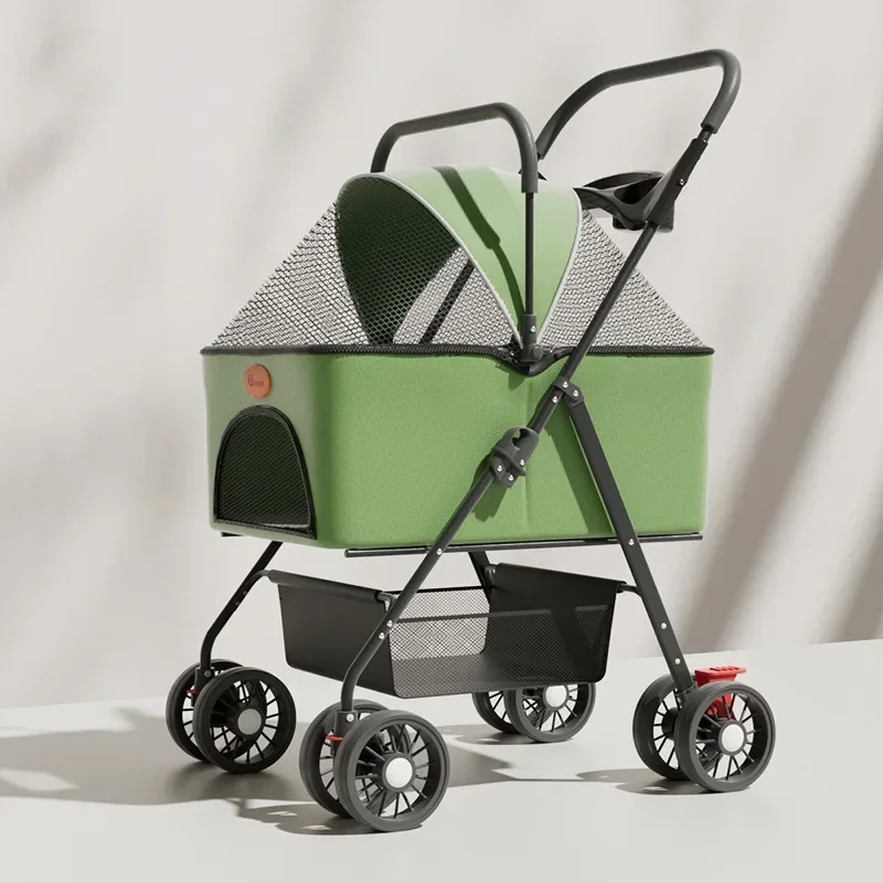 Carro para mascotas, transporte para perros, carrito para gatos, separación pequeña y ligera, suministros para salir plegables, cochecitos para mascotas, transportador para perros - imagen 2