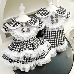 Conjunto falda y chaleco a cuadros para perros – Estampado pastel