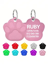 Etiquetas identificación gato pata personalizadas láser perros mini