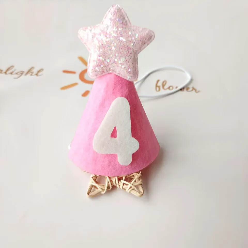 Sombrero de cumpleaños para mascotas, bonito sombrero para mascotas con estrella de cinco puntas, traje de vacaciones para gatos, sombrero de cumpleaños, pegatina de número, accesorios para perros pequeños - imagen 3