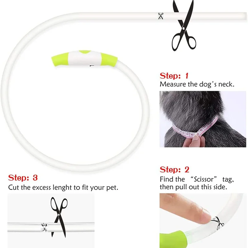 Collar de perro LED brillante con campanas de bola, Rechargea intermitente ajustable, Collar luminoso nocturno, antipérdida, arnés de luz para perros pequeños - imagen 5