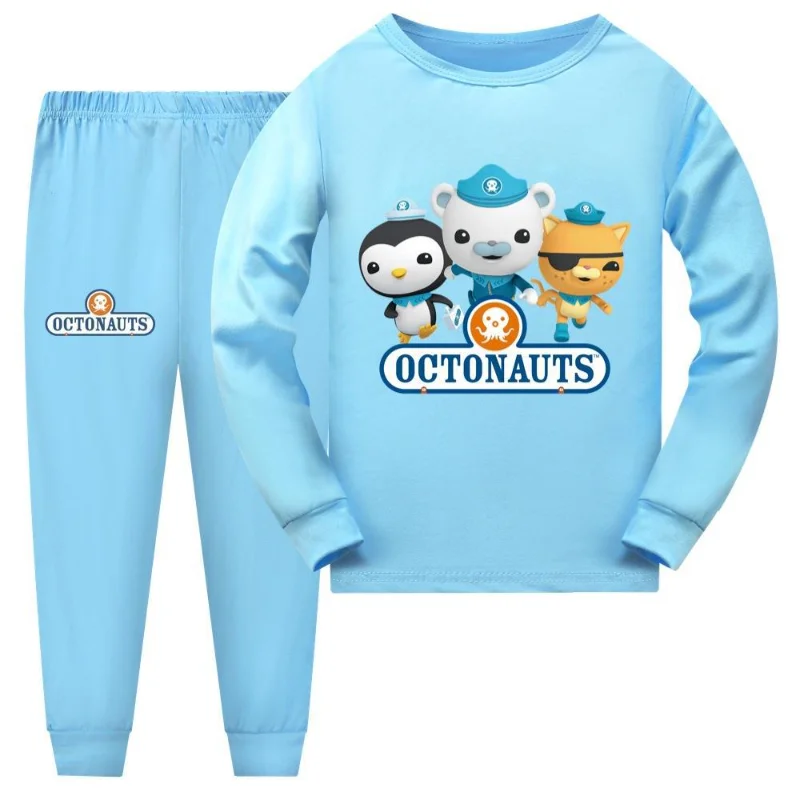 2 uds. Pijamas Octonauts, ropa de dibujos animados para niños, conjunto de pijama para niñas, pijamas de manga larga a la moda para niños, traje de dormir para niños, regalo - imagen 2