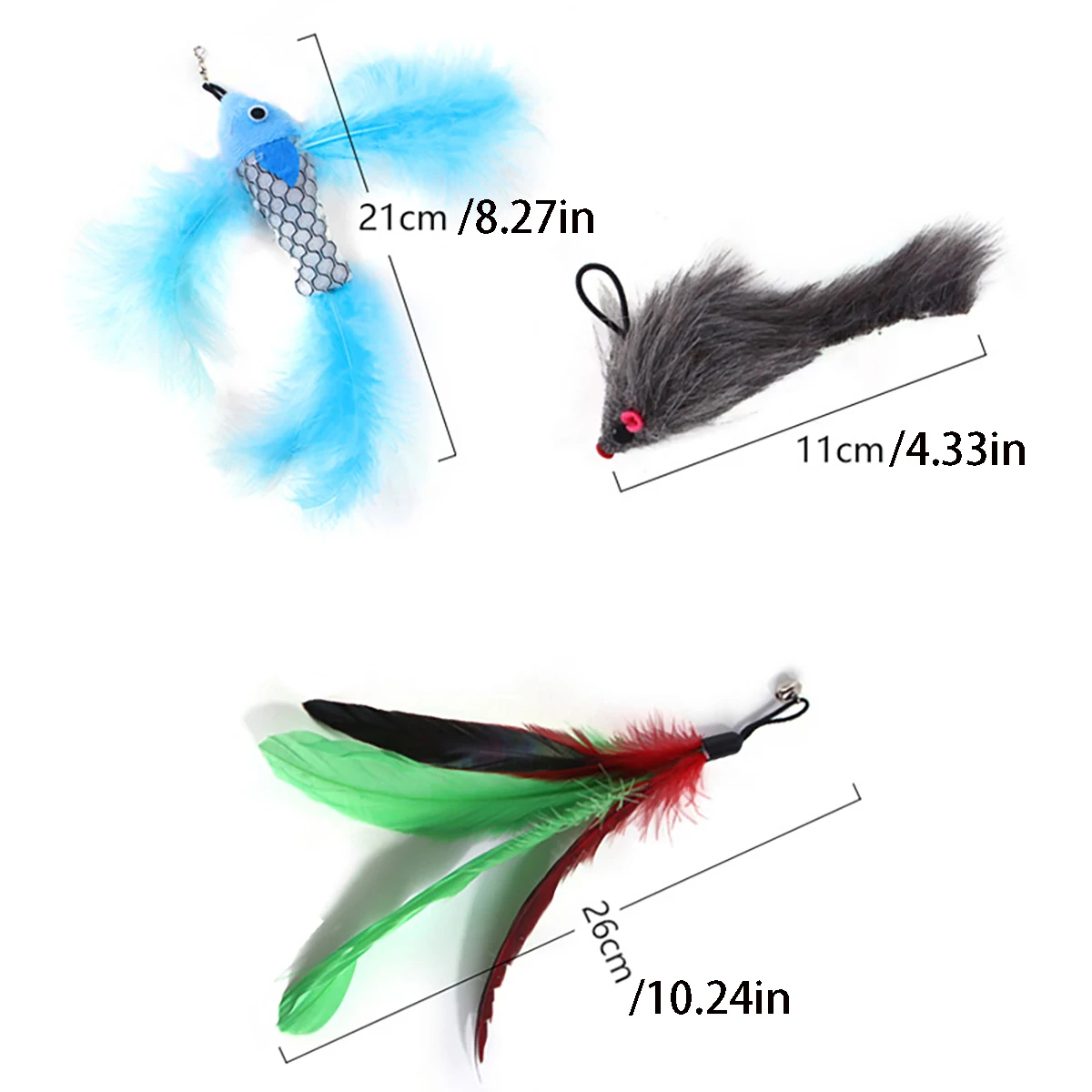 Juguetes para gatos, insectos simulados, ventosa interactiva, pluma con campana, palo para gato, juguete para gatito, varita de juguete, suministros para gatos - imagen 5