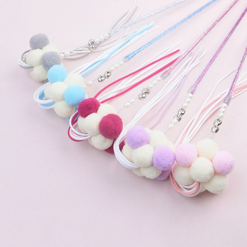 Nueva bola de pelo de hada con borlas, palo para gato, gato interactivo para aliviar el aburrimiento, agarrar, campana, juguete para morder - imagen 4