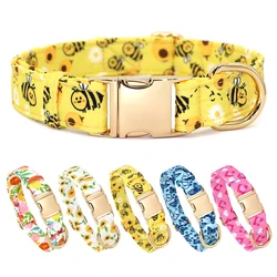 Collar para perro con flores y abeja – Nylon ajustable resistente
