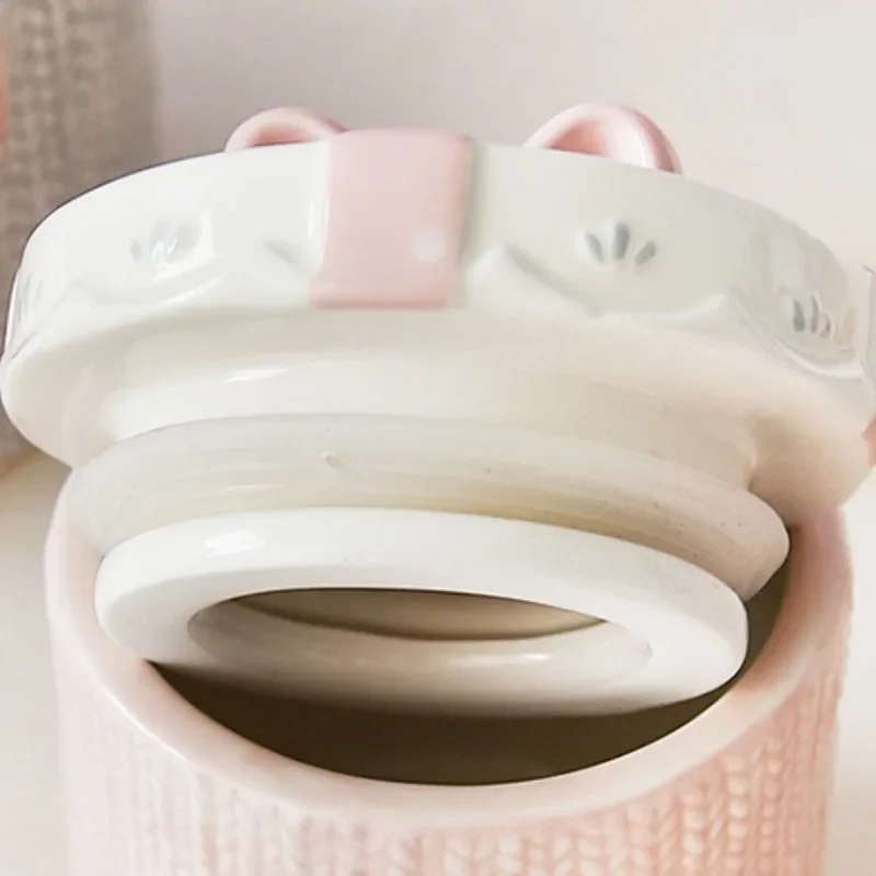 Tarro de almacenamiento de dulces sellado contra la humedad, color rosa, para mascotas pequeñas, gatos, perros, urna de Ángel, troqueles, producto conmemorativo de cremación - imagen 2