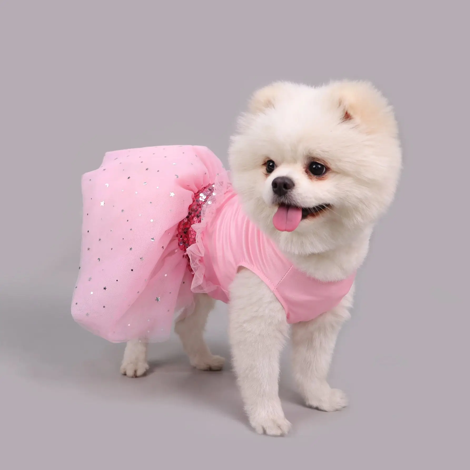 Vestido rosa para cachorros y perros, falda de princesa brillante para perros, ropa dulce para mascotas, vestidos con tutú para perros y gatos para fiesta de boda y cumpleaños - imagen 2