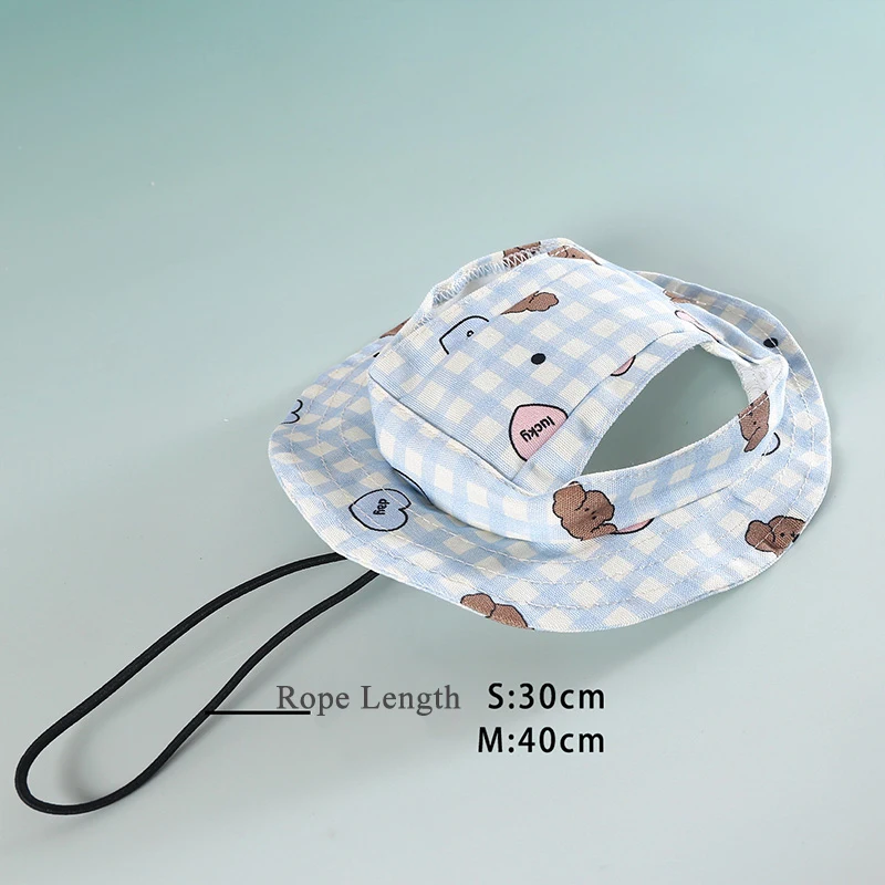Gorros ajustables para perros, gorros para mascotas al aire libre para gatos, perros pequeños y medianos, visera para cachorros de verano, sombrero con agujeros para las orejas, accesorios para perros - imagen 5