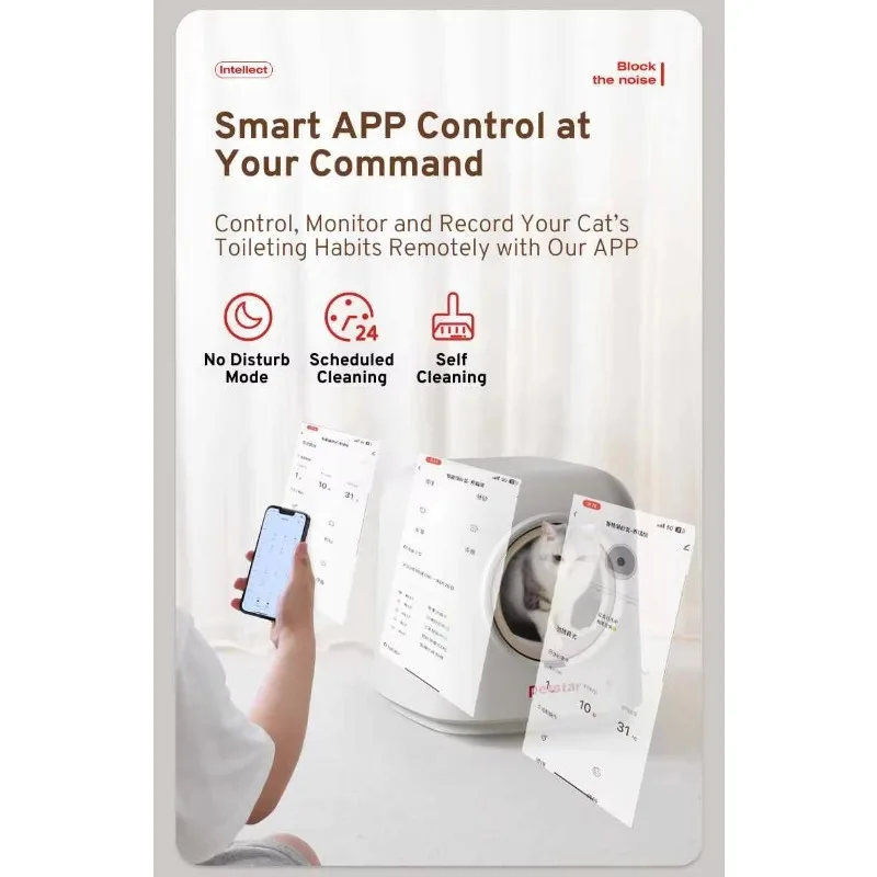 Nueva llegada inodoro automático para gatos autolimpiante con desodorante, inteligente y completamente cerrado, sin olores, seguro para gatos, gran capacidad - imagen 5