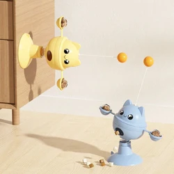 Palo teaser de comida con fugas para gatos, juguete educativo para gatitos, aburrimiento, diversión de primavera, plato giratorio para gatos, suministros para gatos