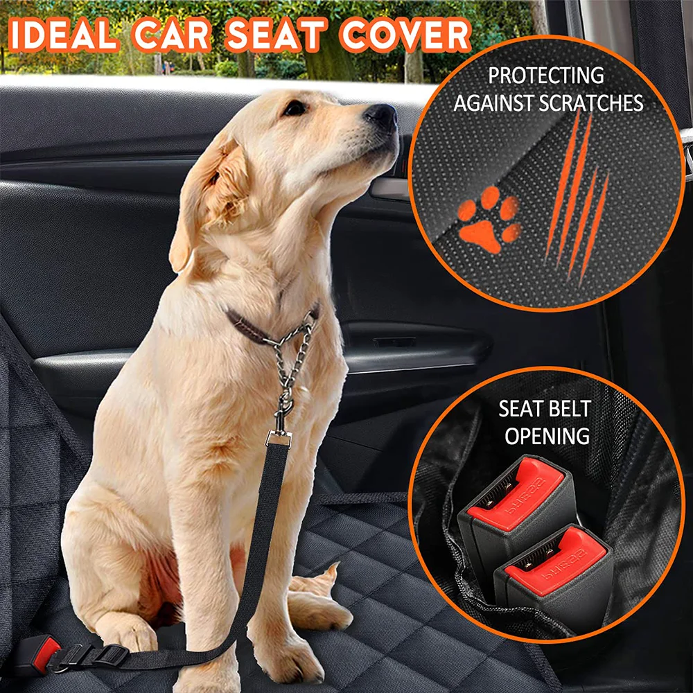 Funda para asiento de coche para perros, funda para asiento trasero para perros, protector para asientos de coche para mascotas, funda impermeable para asiento de coche que se adapta a la mayoría de los coches - imagen 2