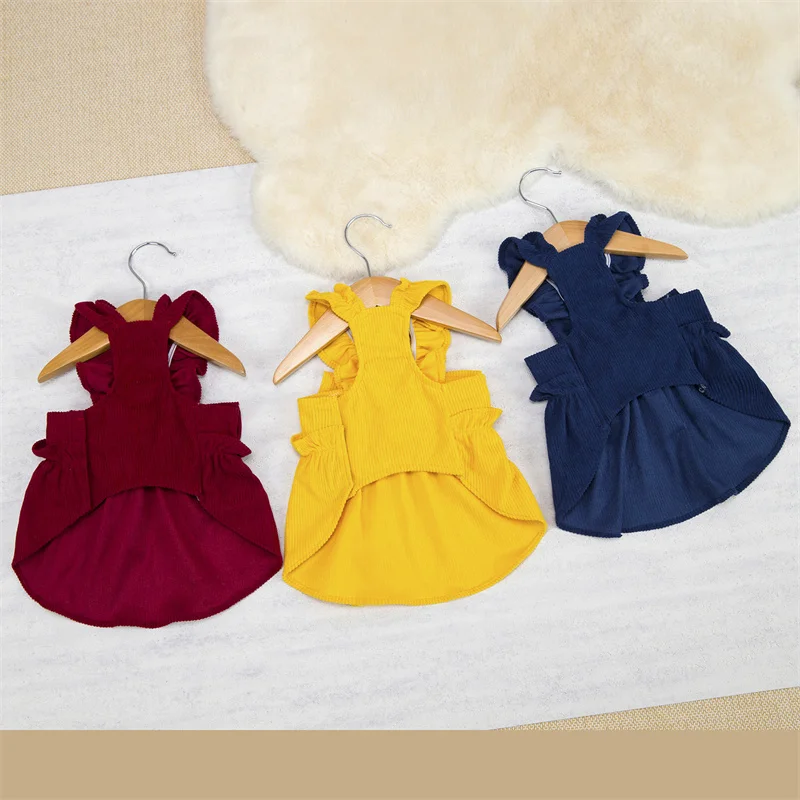 Vestido de pana para perros con lazo - disfraz de princesa - imagen 2