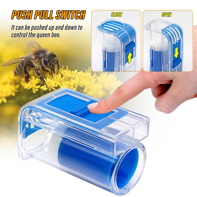 Botella marcadora de abeja reina, jaula para marcar abejas, receptor de marcado con émbolo de felpa, suministros de apicultura para jardín, 1 ud. - imagen 4