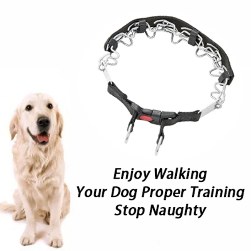 Collar de entrenamiento para perros con picos, cadena con puntas, Collar grande para perros, carpas, collares medianos para cachorros, suministros para mascotas de acero inoxidable de lujo resistentes - imagen 3