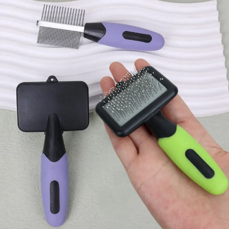 Peine para perros, removedor de pelo para mascotas, Mini cepillo de masaje para perros, cepillo para gatos, cuidado de mascotas, peines de doble cara para perros, cepillos con apertura de nudos - imagen 4