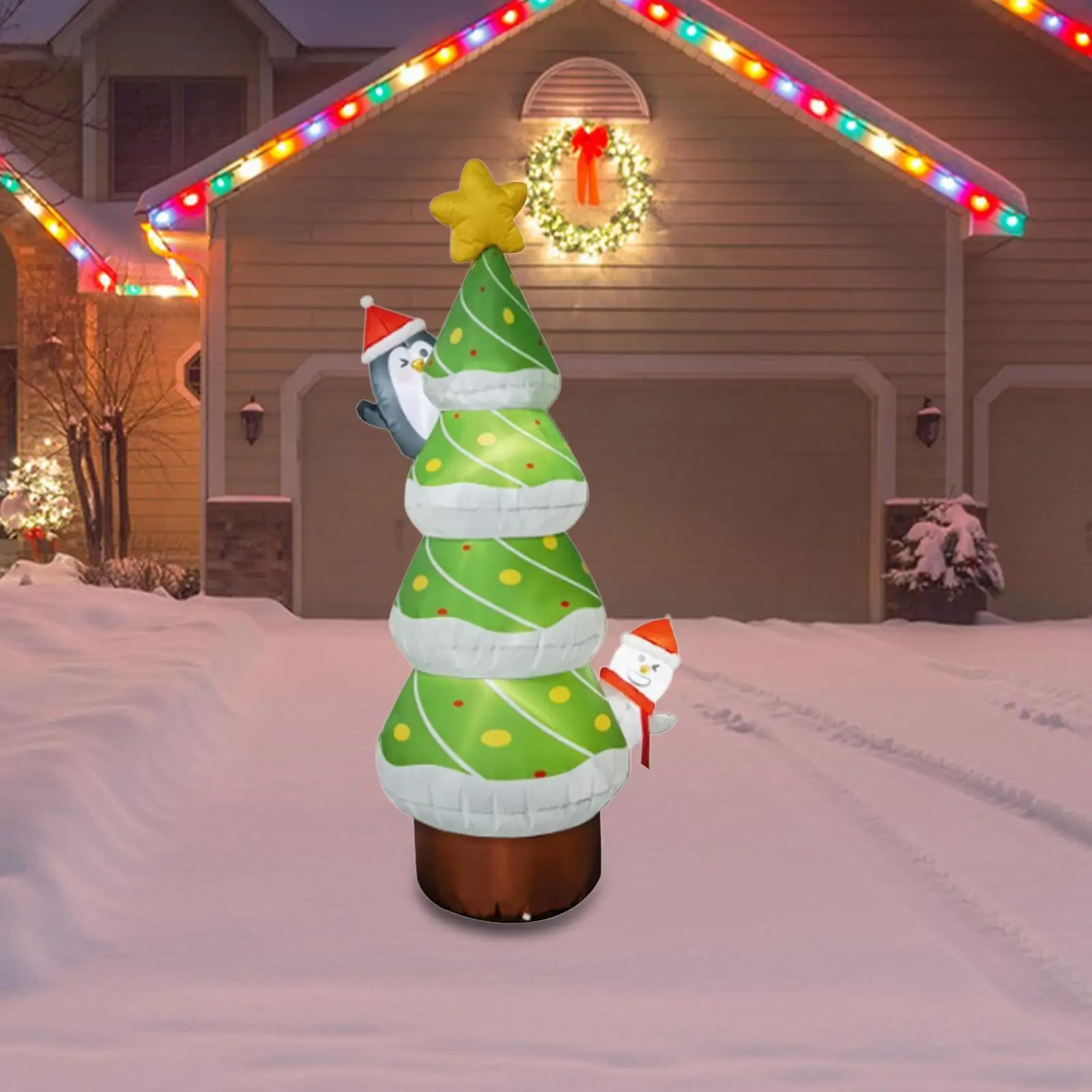 Árbol de Navidad inflable, adorno, decoración navideña, decoración de patio inflable para interior, exterior, centros comerciales, patio trasero - imagen 3