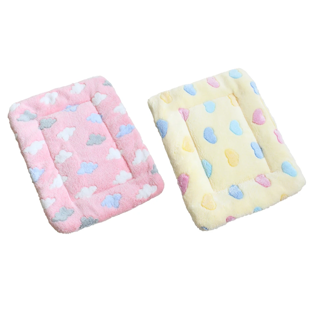 Manta cálida y suave de franela para mascotas, manta con estampado de corazón y nube bonita, estera para mascotas, manta cómoda para animales pequeños, conejo, gato y perro - imagen 3