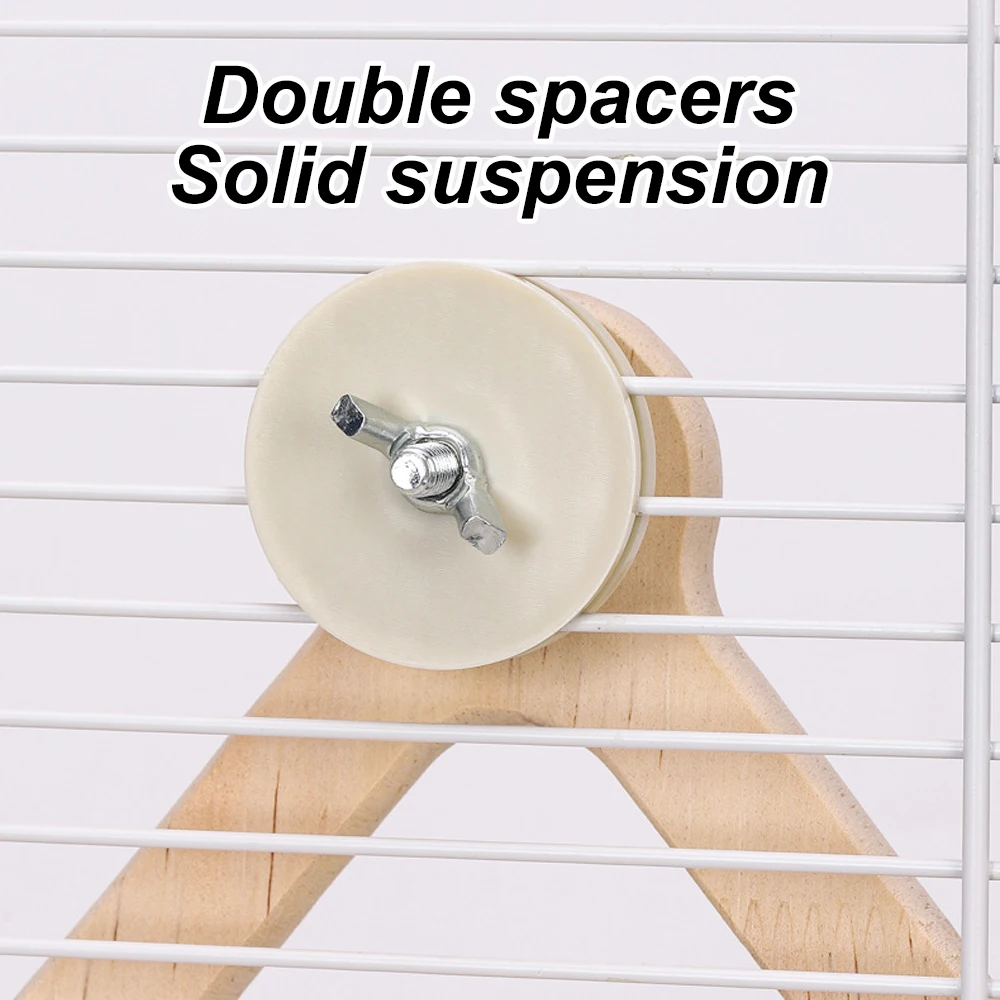 Columpio de madera para loros, juguete de escalada, diseño de barco pirata con rueda giratoria para mascotas, loro, periquito, cacatúa, accesorio para jaula de pájaros, 1 ud. - imagen 3