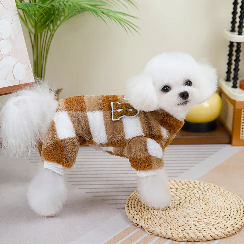 Ropa de invierno para mascotas, chaleco para perros pequeños y medianos, mono de lana suave y cálido para cachorros, trajes de Bulldog Francés para Chihuahua, abrigos Shih Tzu - imagen 4