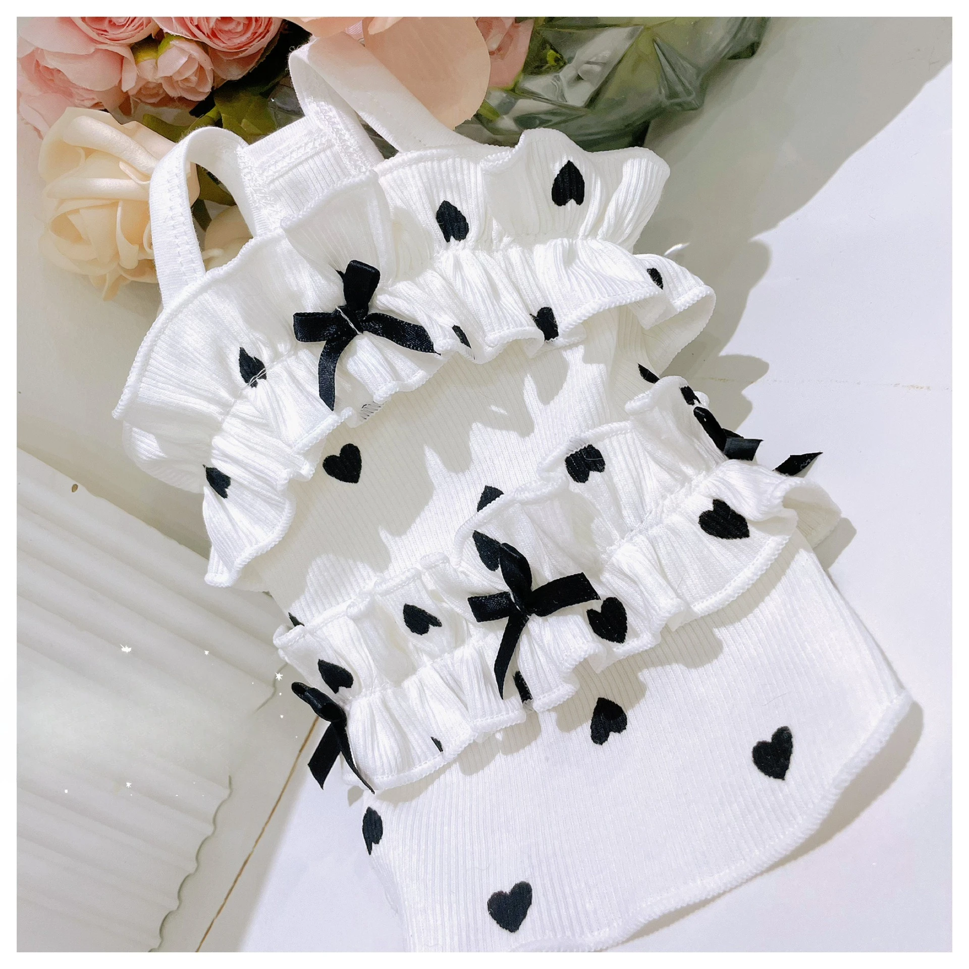 Vestido de retazos de malla para mascotas, chaleco de princesa para perros, falda acampanada elástica de Yorkshire, vestido camisola, ropa para perros pequeños - imagen 4