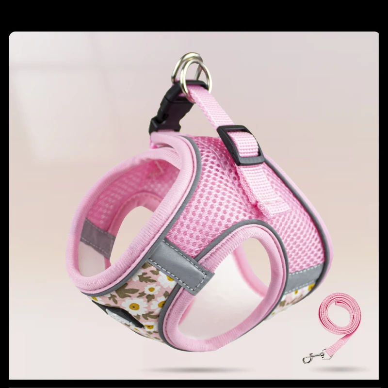 Arnés para gatos con chaleco transpirable a prueba de escape con correa reflectante, juego de arnés para gatitos cómodo y ligero ajustable para exteriores - imagen 4