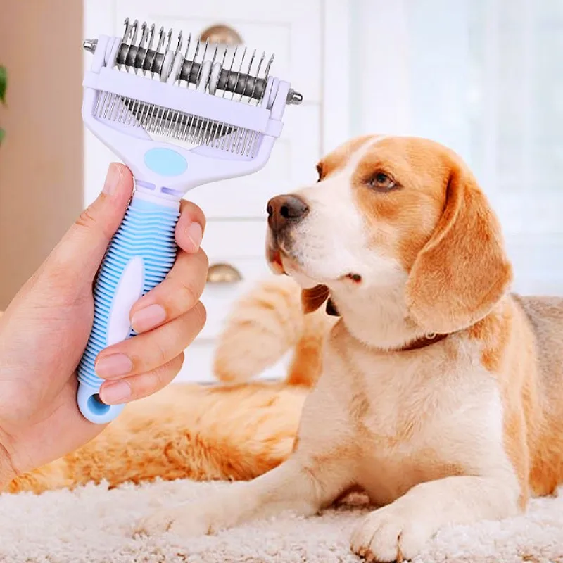 Peine para perros, cuchillo, cepillo para perros 3 en 1, cepillo para el cuidado de perros, removedor de pelo para mascotas, cuchillo multifuncional, peines para limpieza de nudos de pelo de perros - imagen 3