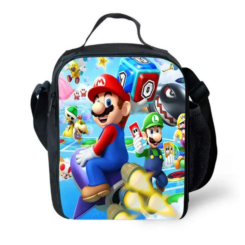 Bolsa de almuerzo escolar de dibujos animados de Super Marios Bros, refrigerador de Anime, fiambrera con aislamiento cálido para oficina de adultos, almacenamiento de papel de aluminio Hickened - imagen 3
