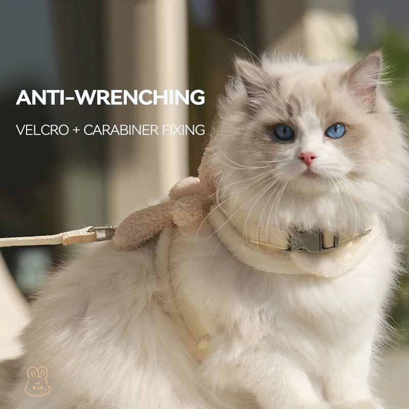 HOOPET Juego de transporte ajustable para mascotas, correa para perros, al aire libre, cálido, dibujos animados, conejo, invierno, al aire libre - imagen 2