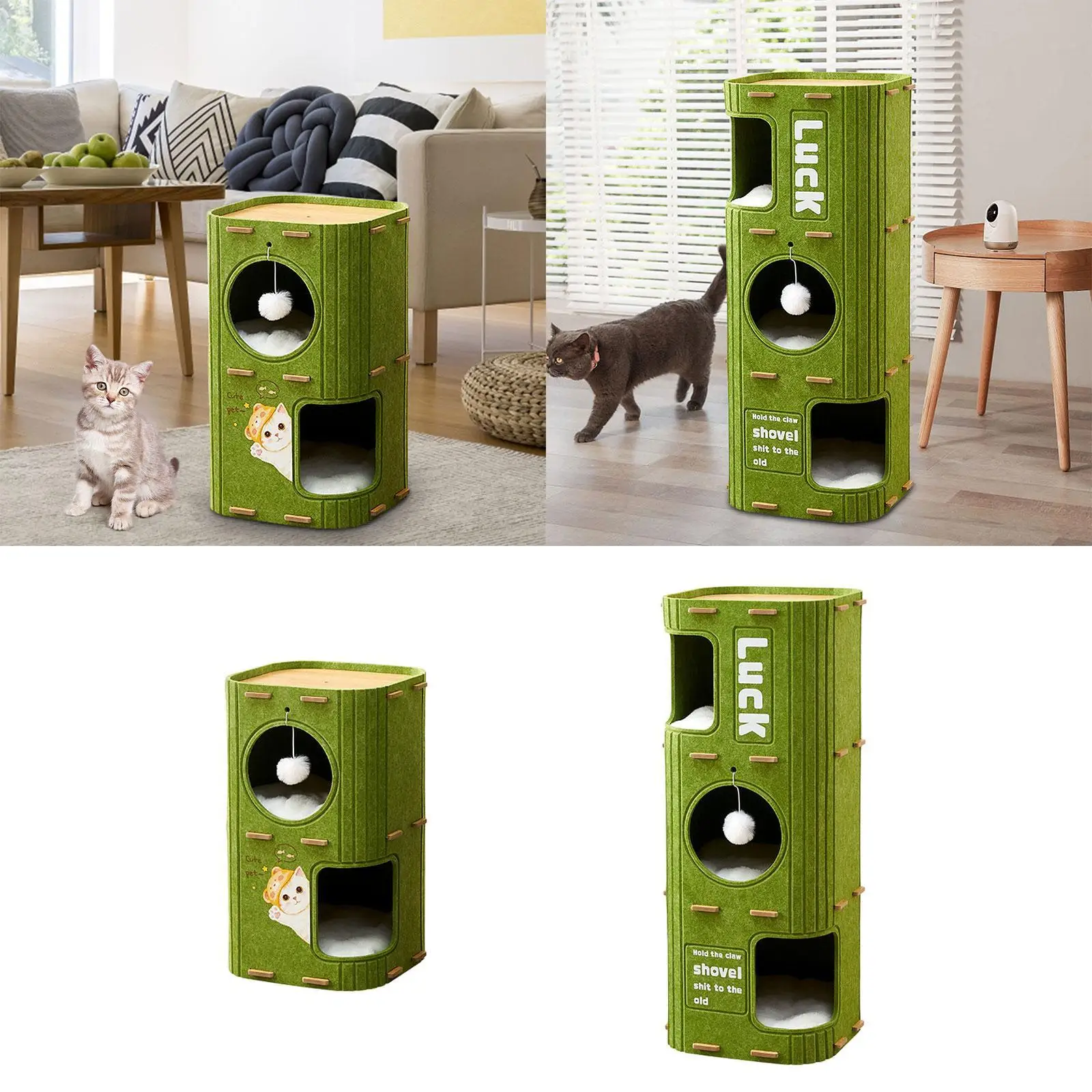 Muebles para gatos en forma de barril, árbol para gatos resistente, Condo para gatito grande - imagen 3