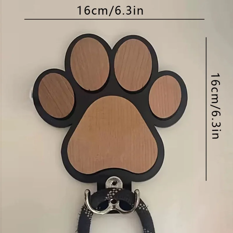 Colgador de correa para perro con estampado de pata, gancho de pared, abrigos y collares de madera, soporte con diseño de garra, regalo para amantes de los perros - imagen 5
