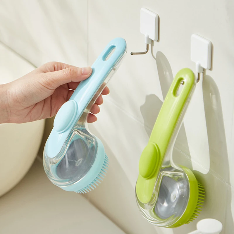 Cepillo de baño de silicona suave para mascotas, cepillo de masaje para gatos, peine de aseo para mascotas, mango largo, cepillo de limpieza para perros, suministros para mascotas - imagen 3